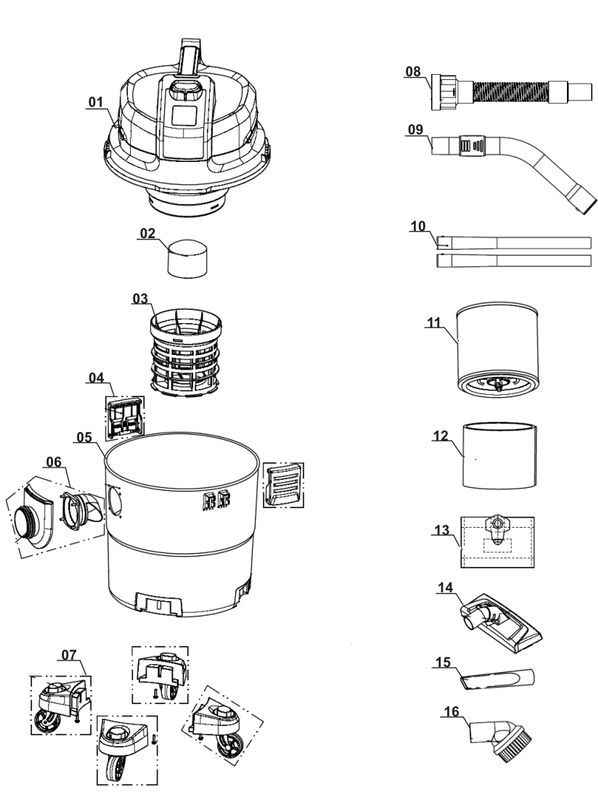 8 Motorschutzbeutel für Einhell TE-VC 1820 ; TH-VC 1815 Filtersatz Papierfilter 