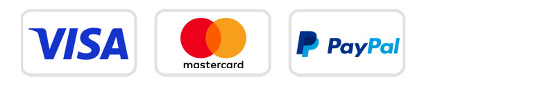 Payment methods: Visa, Mastercard, Paypal and Invoice