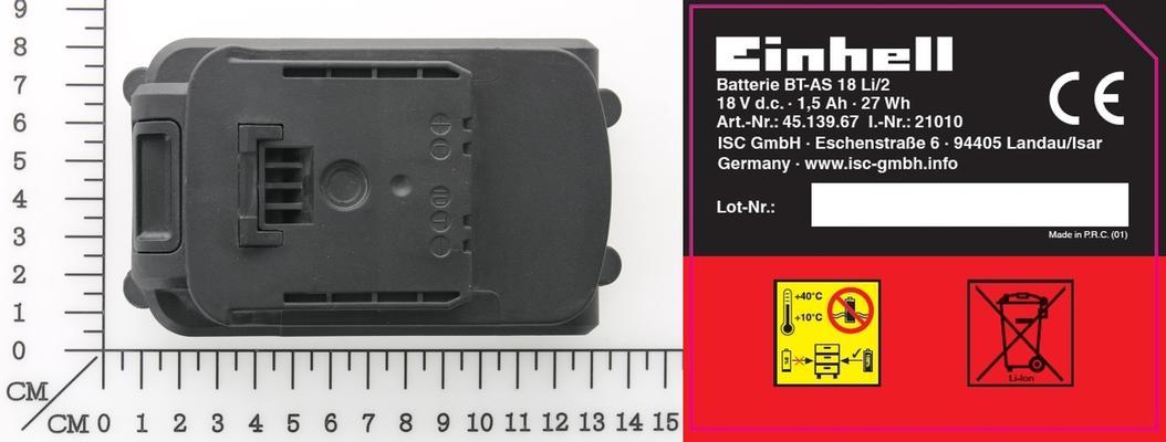 Battery for BT-AS 18 Li/2
