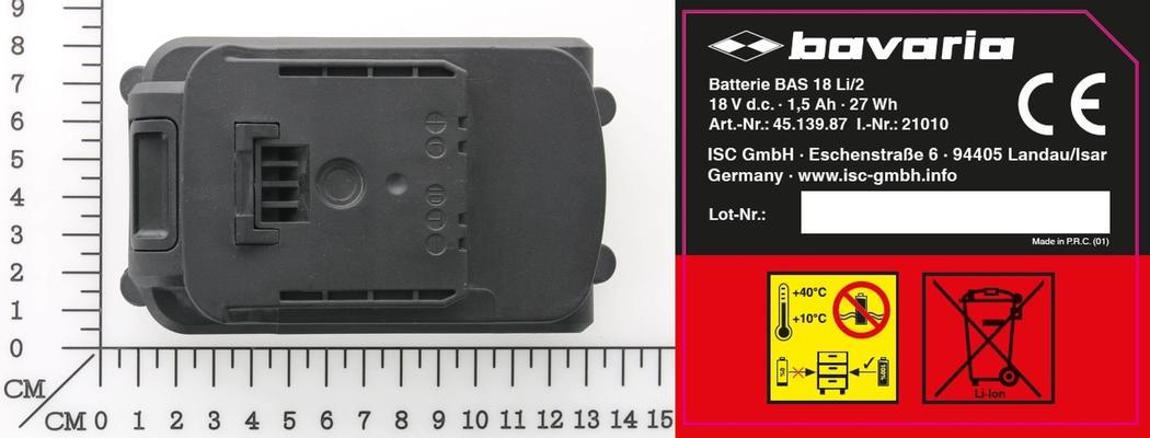 Battery BAS 18 Li/2